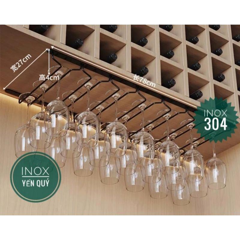 INOX 304 GIÁ KỆ TREO LY 3/4/5/6/7 HÀNG SÂU 22 / 27CM MÀU ĐEN CHỊU LỰC CHỊU NƯỚC TỐT