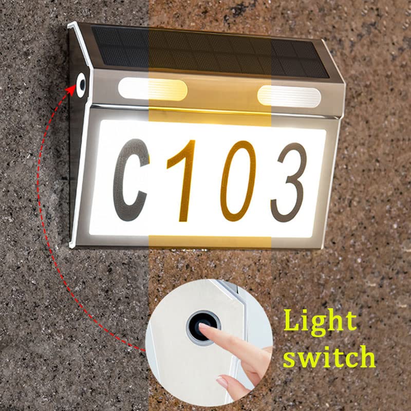 Bảng Số Nhà Có đèn LED năng lượng mặt Trời Plate Number Lamp 3Tone Màu