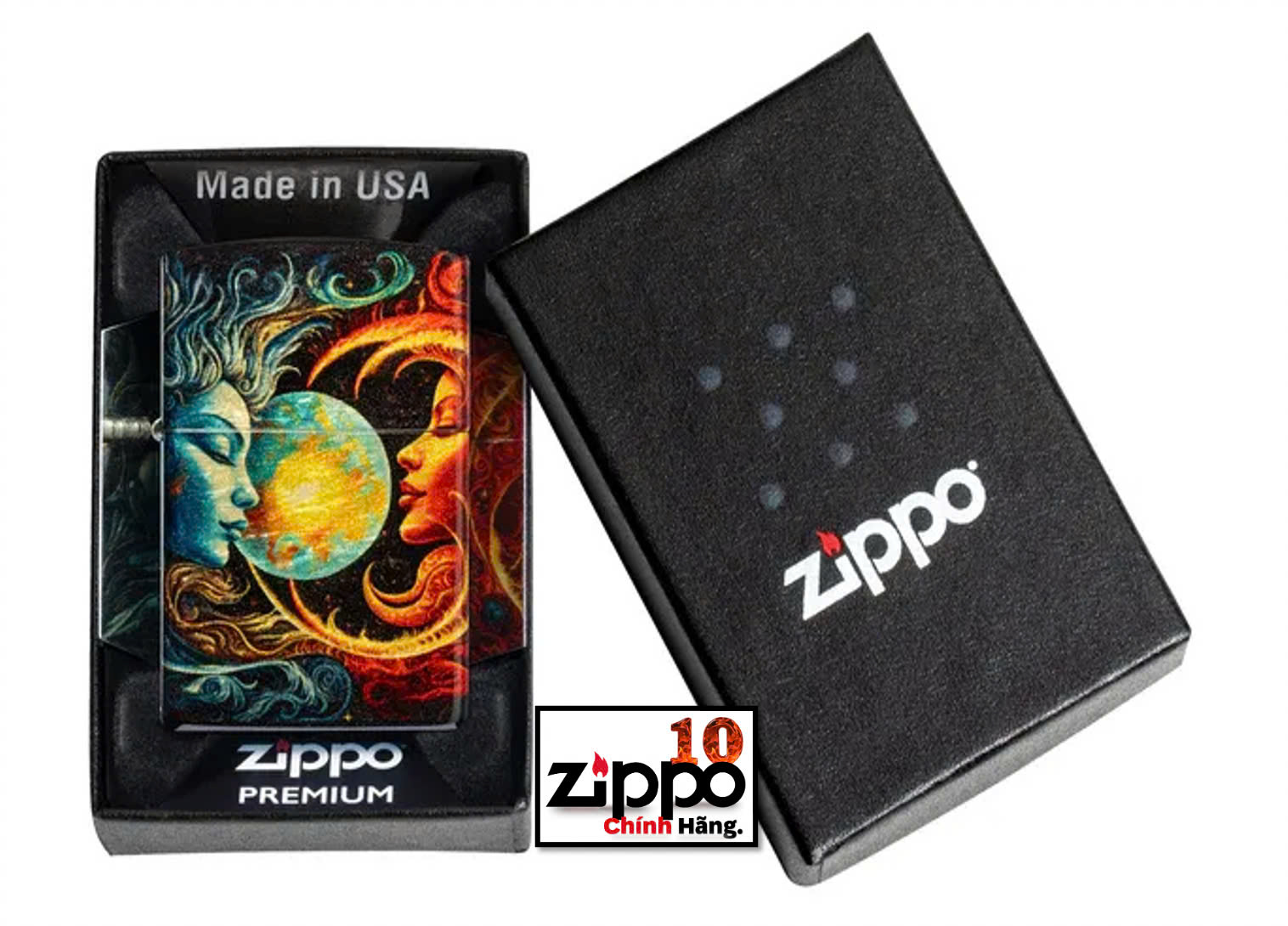 Bật lửa Zippo 46563 Sun and Moon Design - Chính hãng 100%