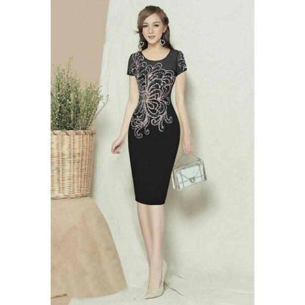 Đầm body CAO CẤP KẾT CƯỜM XOẮN EO - Size M/L đến 57kg MMR
