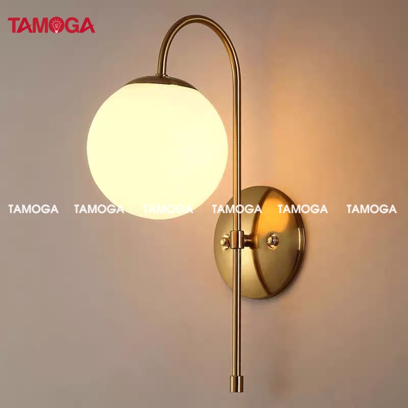 Đèn gắn tường phòng ngủ hình quả cầu tròn TAMOGA 1254 + Tặng kèm bóng LED AS vàng