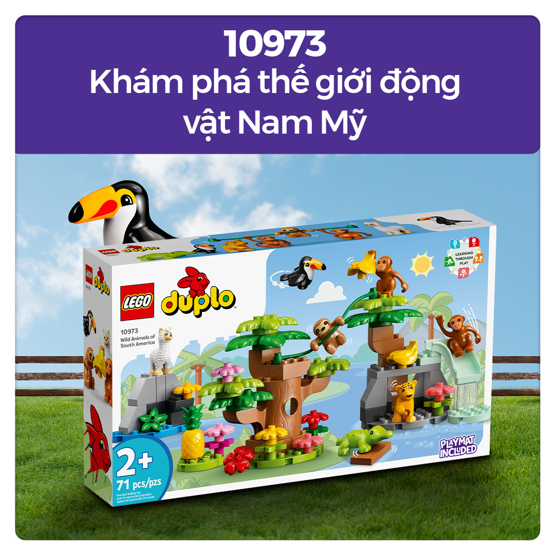 LEGO DUPLO 10973 Khám phá thế giới động vật Nam Mỹ (71 chi tiết)