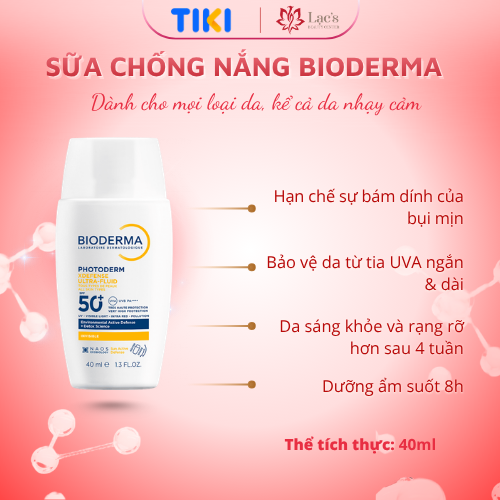 Sữa chống nắng Bioderma phổ rộng ráo mịn, bảo vệ da toàn diện Photoderm XDefense Ultra-fluid SPF50+ 40ml