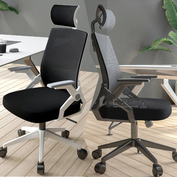 Ghế xoay lưng cao có tựa đầu nệm lưới CM4286-M Nội thất Capta