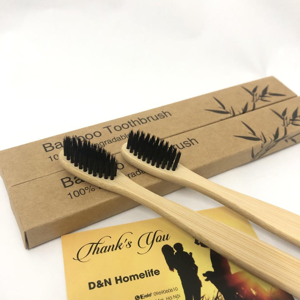 Bàn chải thân tre Bamboo Toothbrush sợi lông dupont siêu mềm không BPA Made in Việt Nam