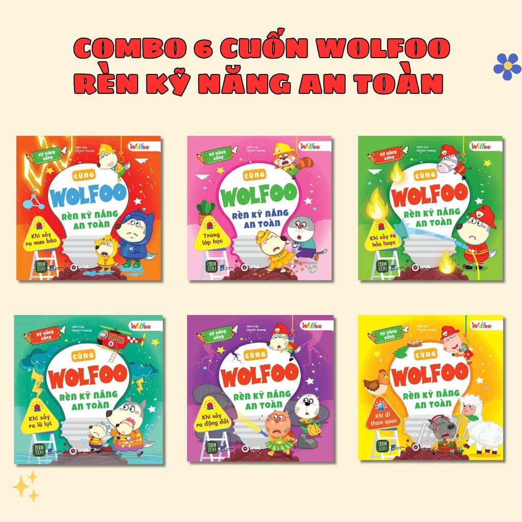 Sách - Combo 6 cuốn: Cùng Wolfoo Rèn Kỹ Năng An Toàn