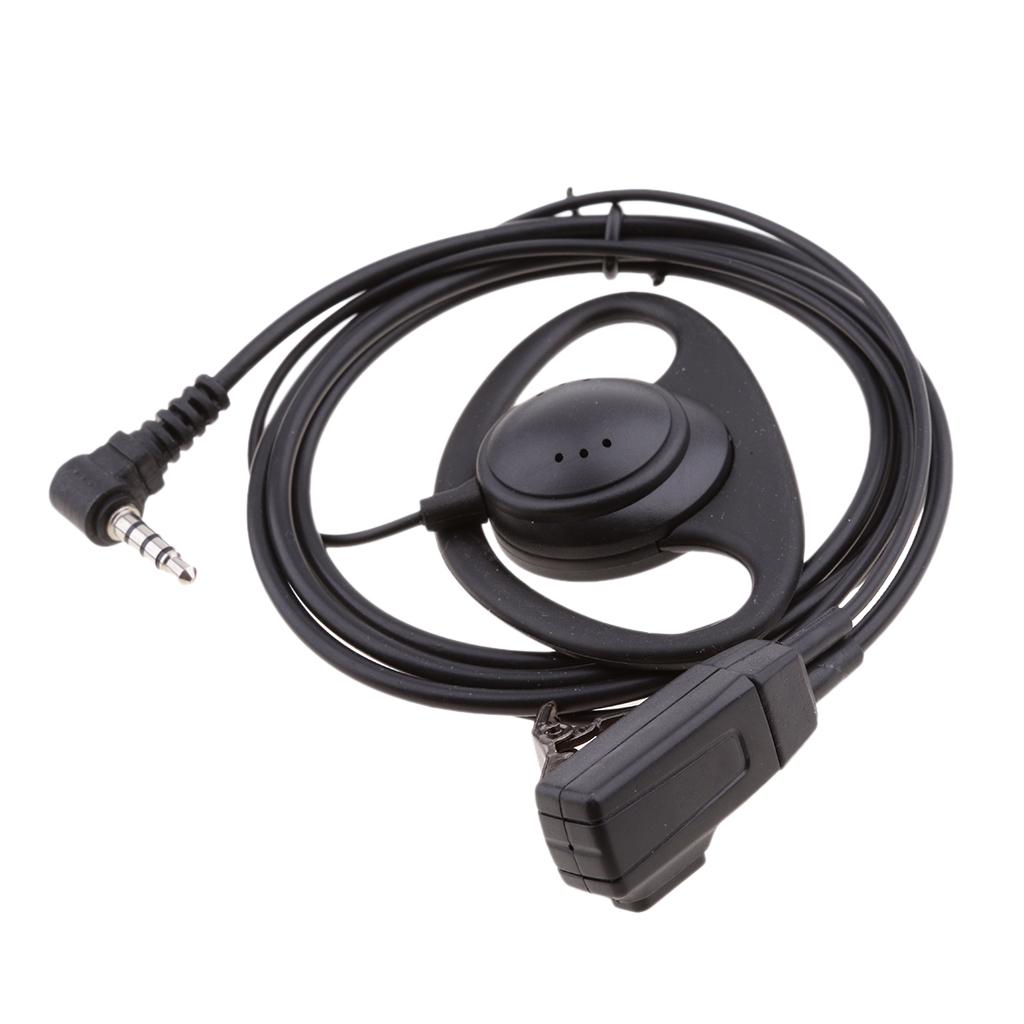 D-shape Headset Earpiece PPT with Mic for Yaesu Vertex Standard Radio Walkie Talkie VX-1R VX-130 VX-420 VXT-20 FT-60R 1-pin