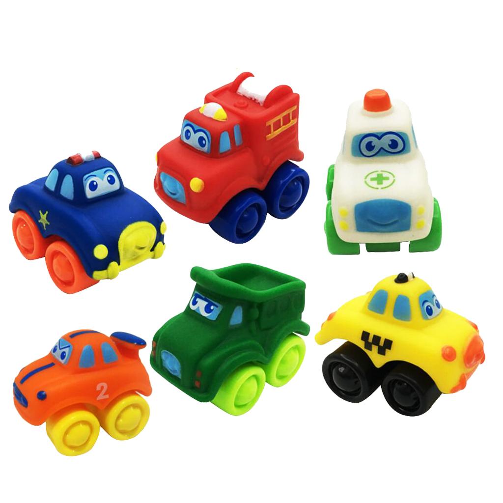 Cao Su Nhựa Mini Ô Tô Đồ Chơi Mô Hình Cho Bé Kid Cho Bé Chơi Bộ 6 Cái