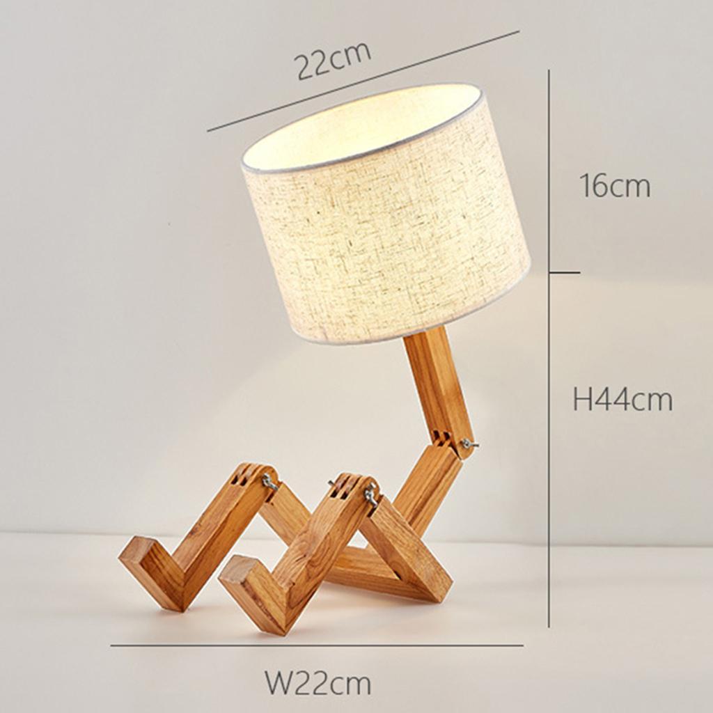 Table Lamp Adjustable Arm Reading Light Bedside Lamp w/Fabric Shade