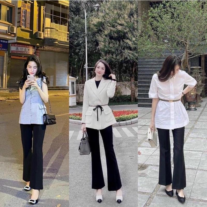 QUẦN TÂY ỐNG LOE quần ống vẩy công sở chất liệu tuyết mưa cao cấp