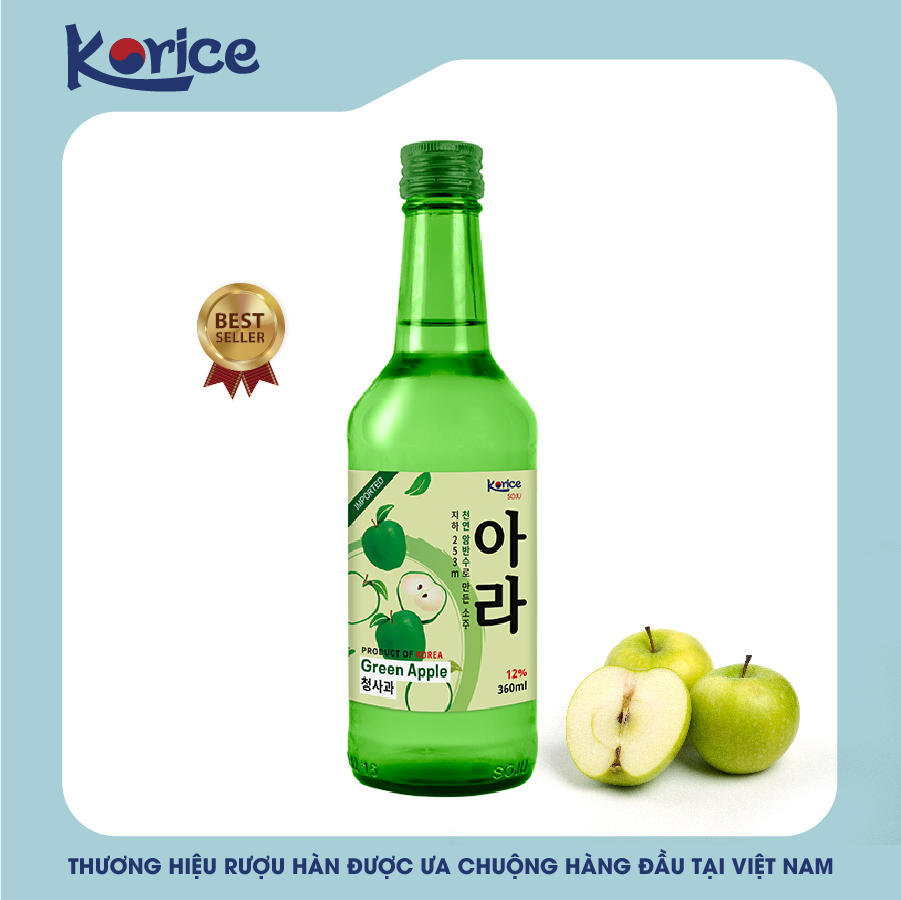 Rượu Soju Korice hương Táo 12% 360ml