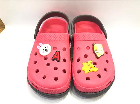 Dép sục sticker bảng chữ cái và động vật siêu cute màu đỏ PT1391