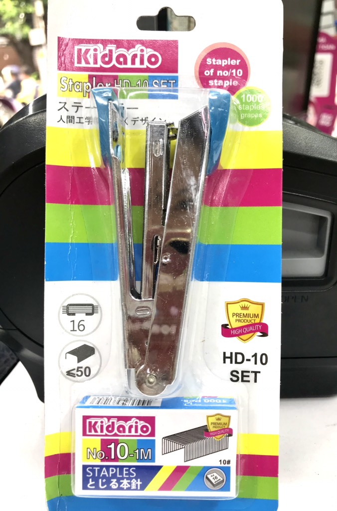 Bấm Kim Kidario Số 10 + Kim Bấm HD-10 SET -Giao Màu Ngẫu Nhiên