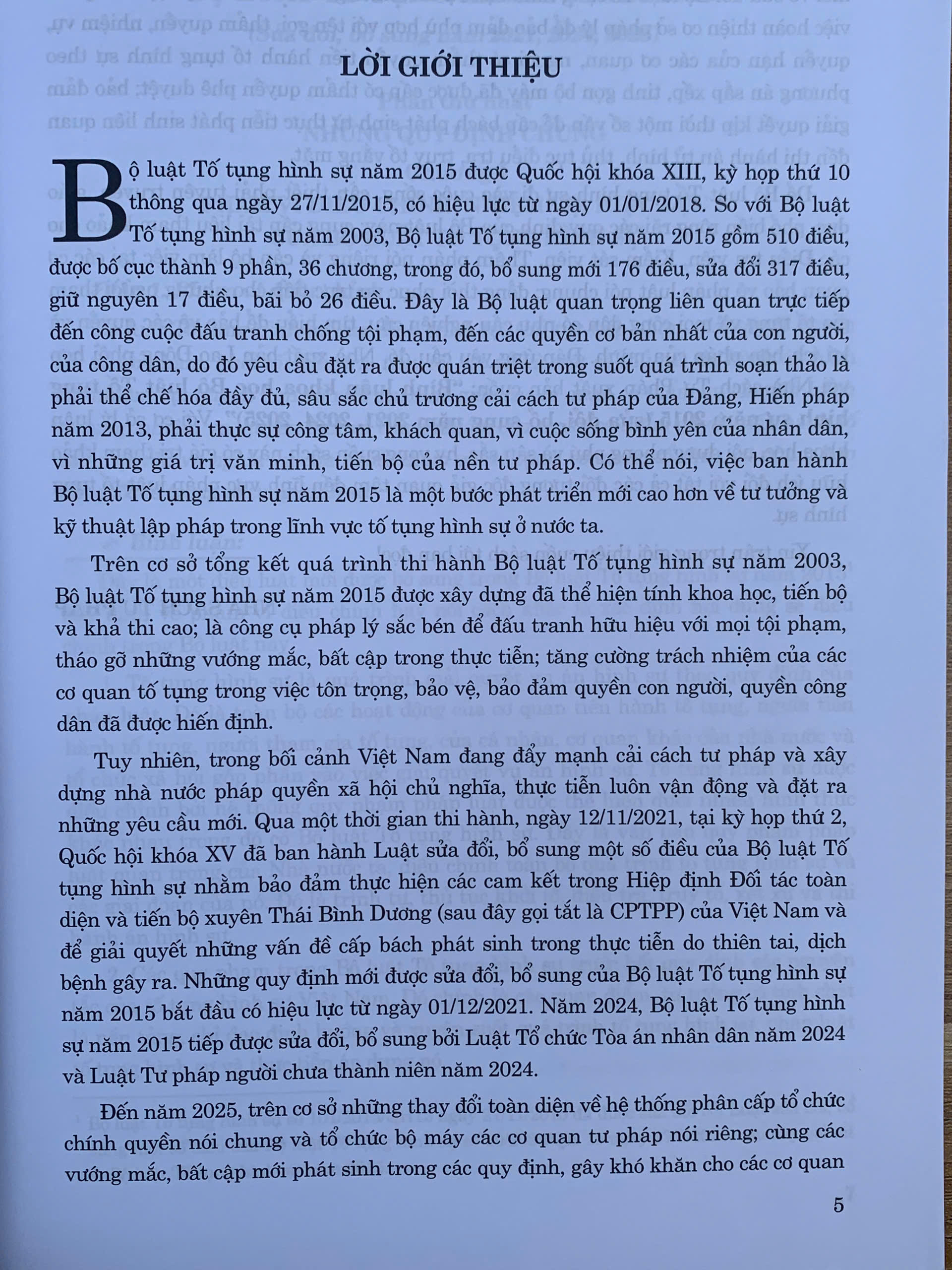 Bình luận khoa học Bộ luật Tố tụng hình sự năm 2015 (sửa đổi, bổ sung năm 2021, 2024, 2025)