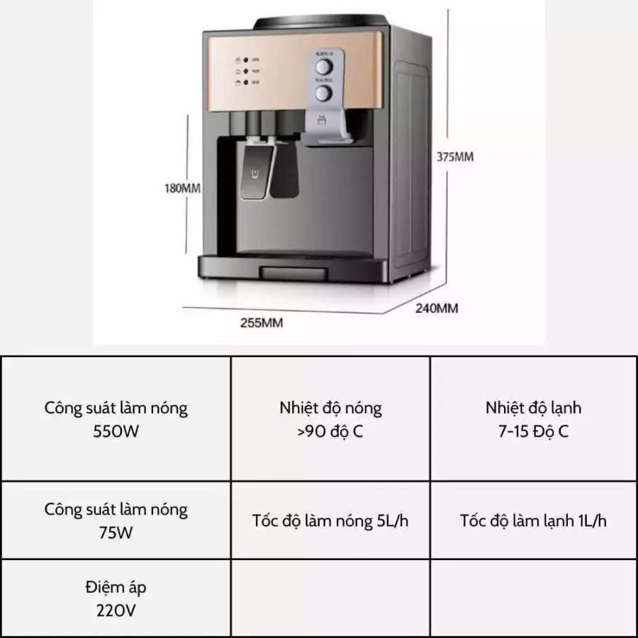 Máy Nước Nóng Để Bàn Siêu Tốc – Nấu Nóng 100 Độ Trực Tiếp, Tiện Lợi Tức Thì, ĐÈN
