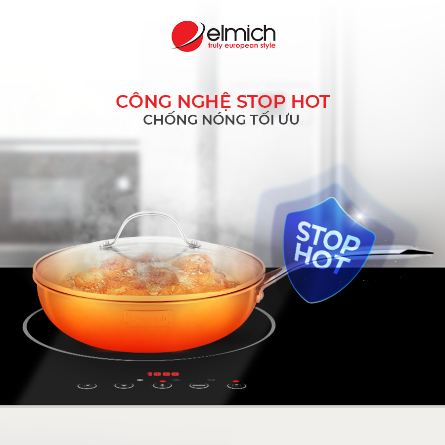 Chảo Xào Sâu Lòng 3 Lớp inox 304 Liền Đáy ELMICH TRI-MAX - Hàng Chính Hãng
