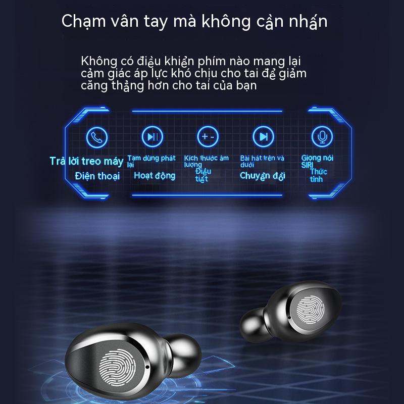 F9 chạm vào tai nghe bluetooth 5.0 TWS với năng lượng cho thấy tai nghe thực sự chuyển động không dây