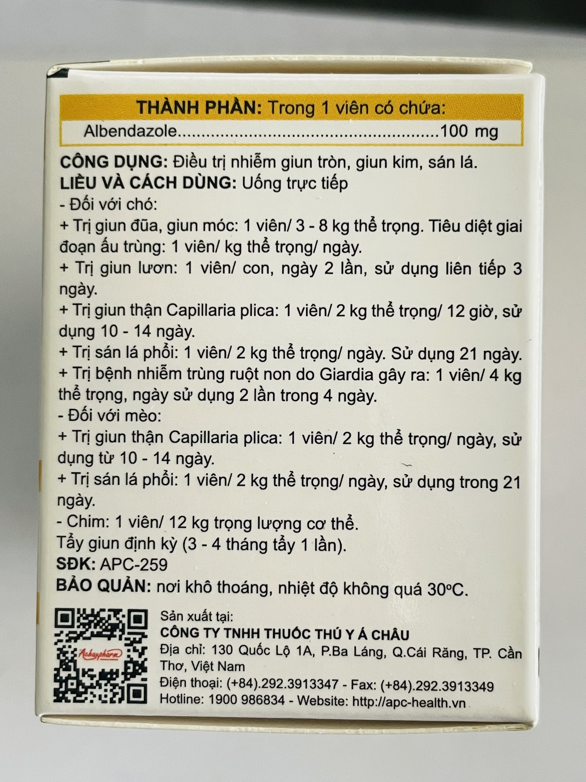 ZENTAB - HỘP 100 VIÊN - KIỂM SOÁT GIUN, SÁN PHỔ RỘNG, HIỆU QUẢ CAO