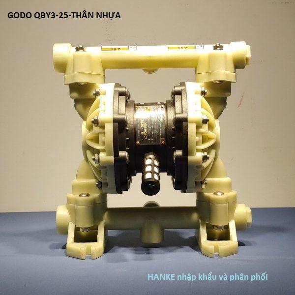 Máy bơm màng khí nén thân nhựa PP, GODO QBY3-50STFF