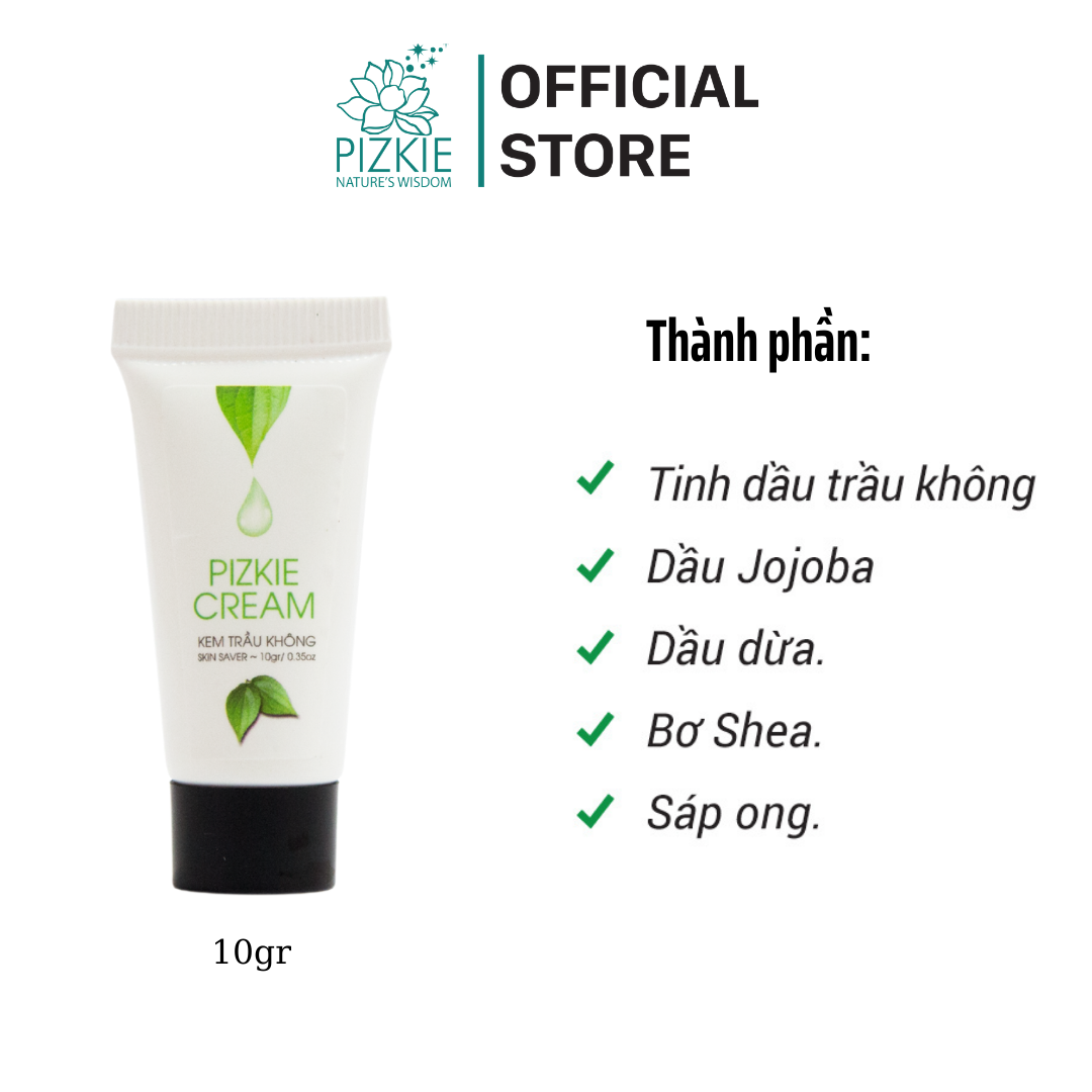 Kem Trầu Không Pizkie Cream Cho Da Bị Viêm Da Cơ Địa, Chàm Sữa 10gr