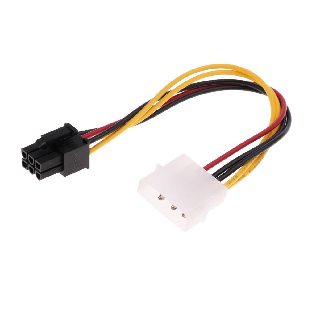 4-pin to 6-pin PCIE Y Splitter Sleeved Extension Power Cable Modding Cord