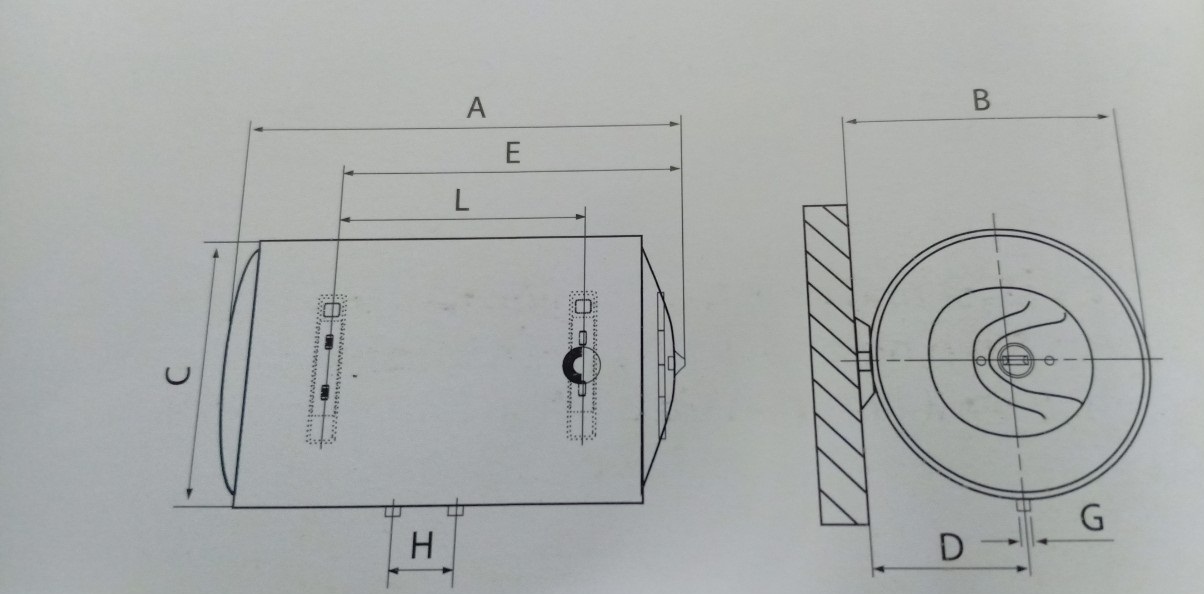 BÌNH NƯỚC NÓNG GIÁN TIẾP AQUA 80 LÍT TREO NGANG(SEH)-HÀNG CHÍNH HÃNG