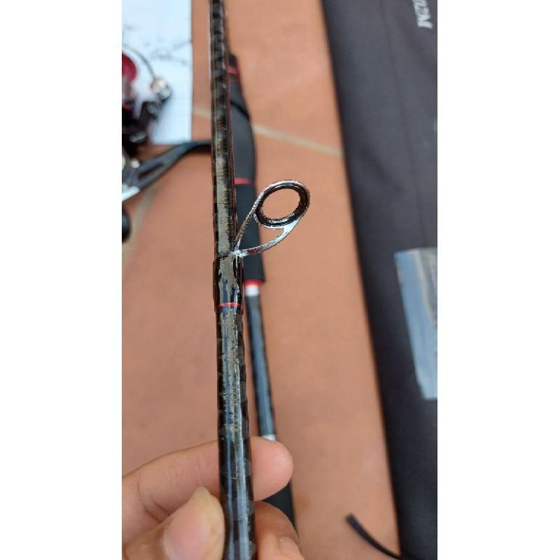 Bộ cần lure noeby k5, máy đứng noeby k2, dù noeby 150m