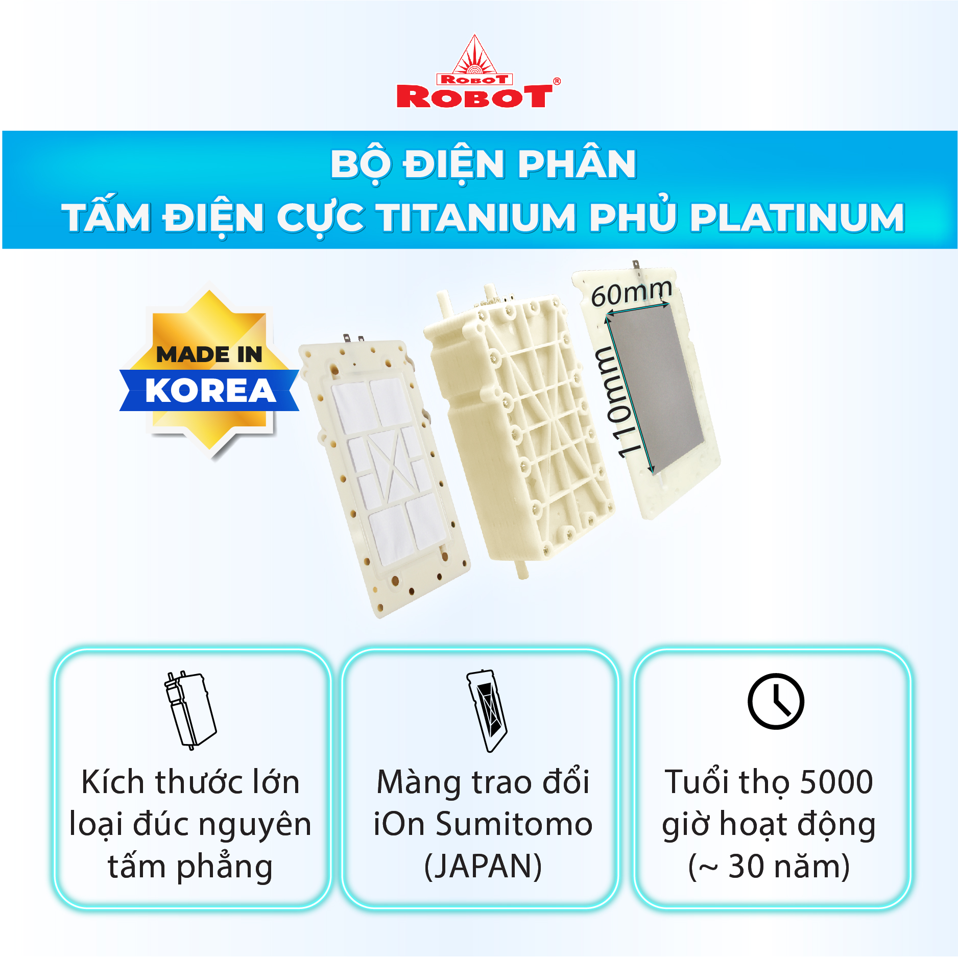 Máy Lọc Nước Điện Giải Ion Kiềm ROBOT iONKing 1113 Chế Độ Nóng Nguội Lạnh - Hàng Chính Hãng