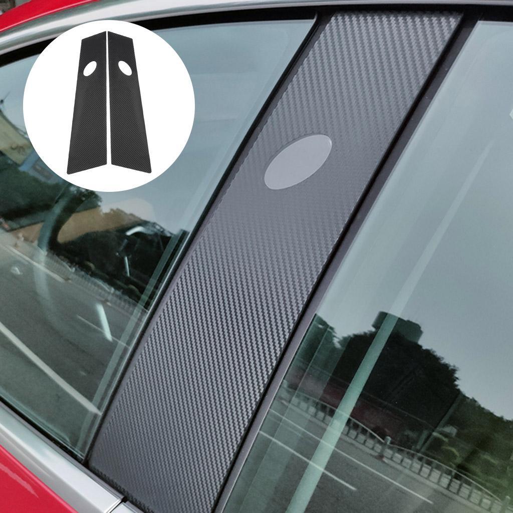 Window black B Pillar Cover Trim Sticker 2pcs stripe