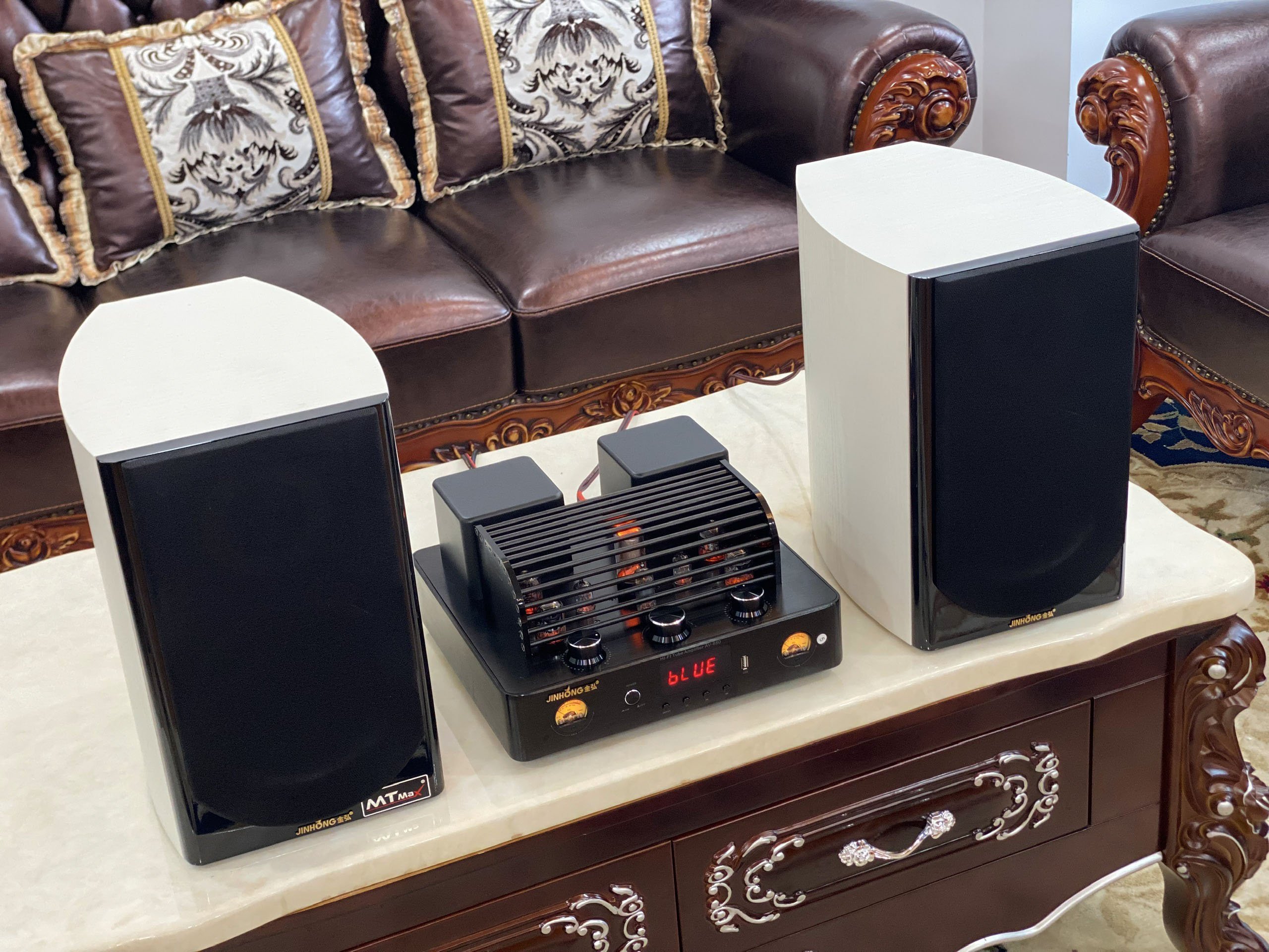 Dàn nghe nhạc cao cấp âm ly AV880 kết hợp loa nghe nhạc D18H cổng hưởng âm thanh cao cấp. HÀNG CHÍNH HÃNG