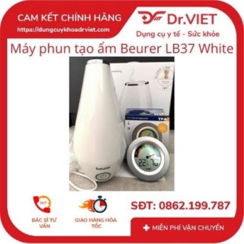 MÁY PHUN TẠO ĐỘ ẨM KHÔNG KHÍ BEURER (WHITE) LB37, GIÚP THƯ GIÃN TINH THẦN, GIẢM CĂNG THẲNG, CẢI THIỆN GIẤC NGỦ