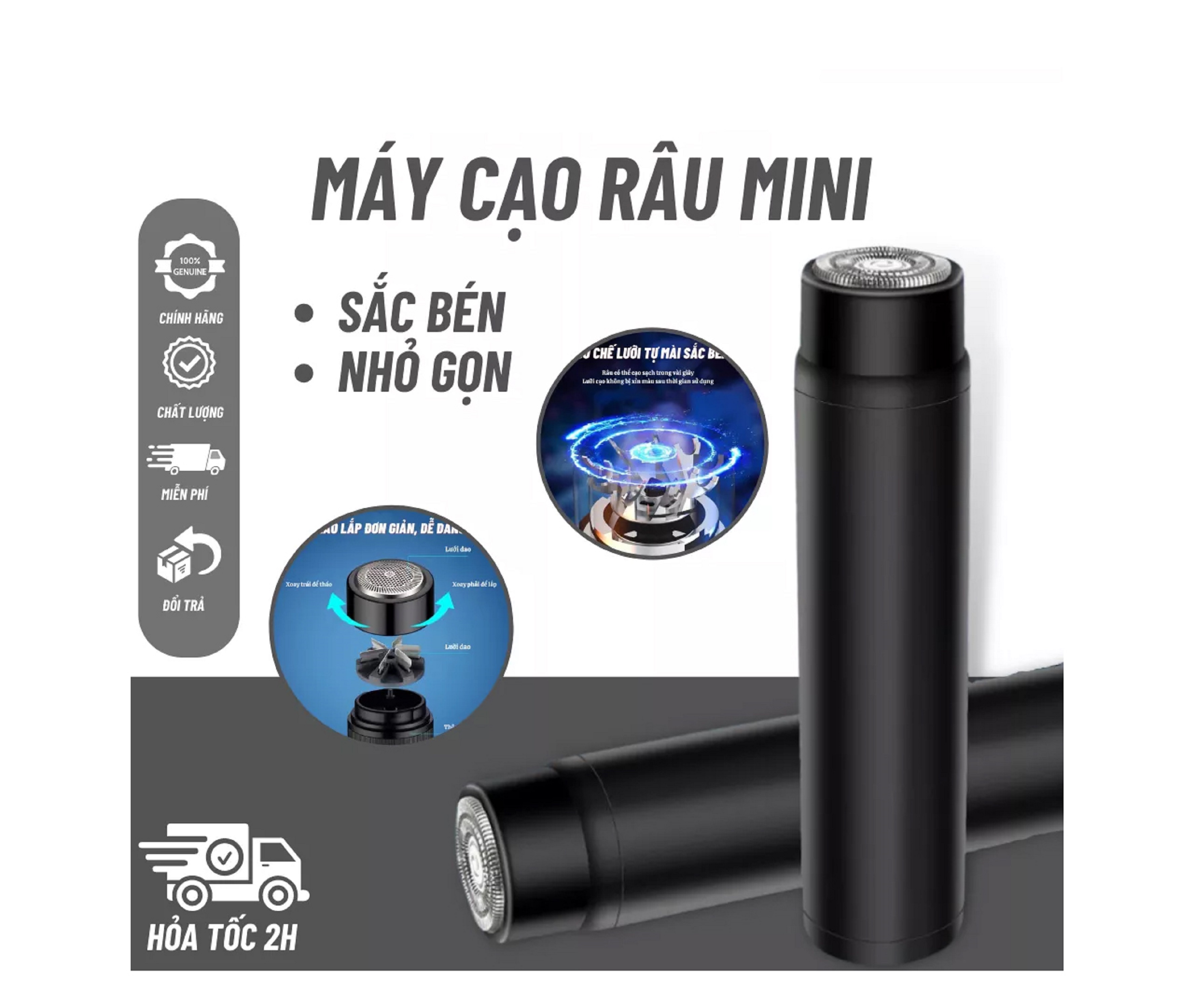 Máy Cạo Râu Điện Du Lịch Mini Đa Năng,Dùng Cho Cả Nam và Nữ Cạo Cơ Thể Mặt Sạc USB [ Màu Ngẫu Nhiên ]