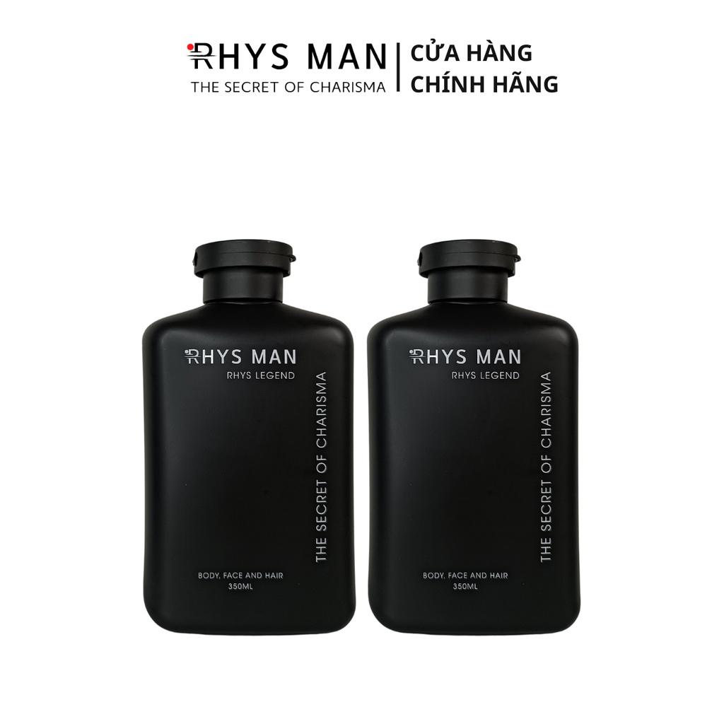 Combo 2 sữa tắm gội nam RHYS MAN 3 in 1 Rhys Legend hương nước hoa 350ml/chai - Hàng chính hãng