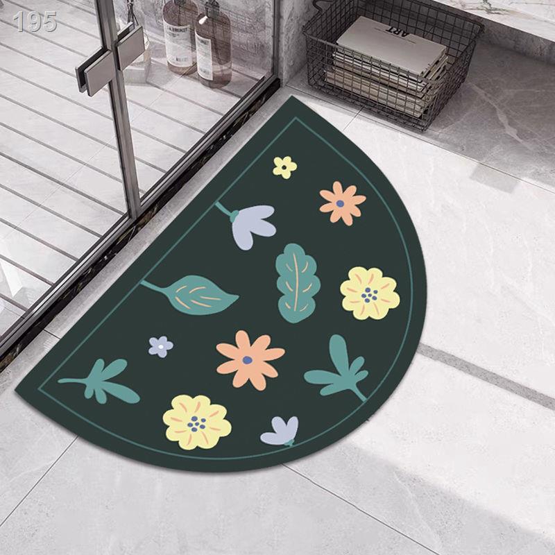 Tấm thấm nước phòng tắm lót cửa hình bán nguyệt làm khô nhanh thảm chống trơn