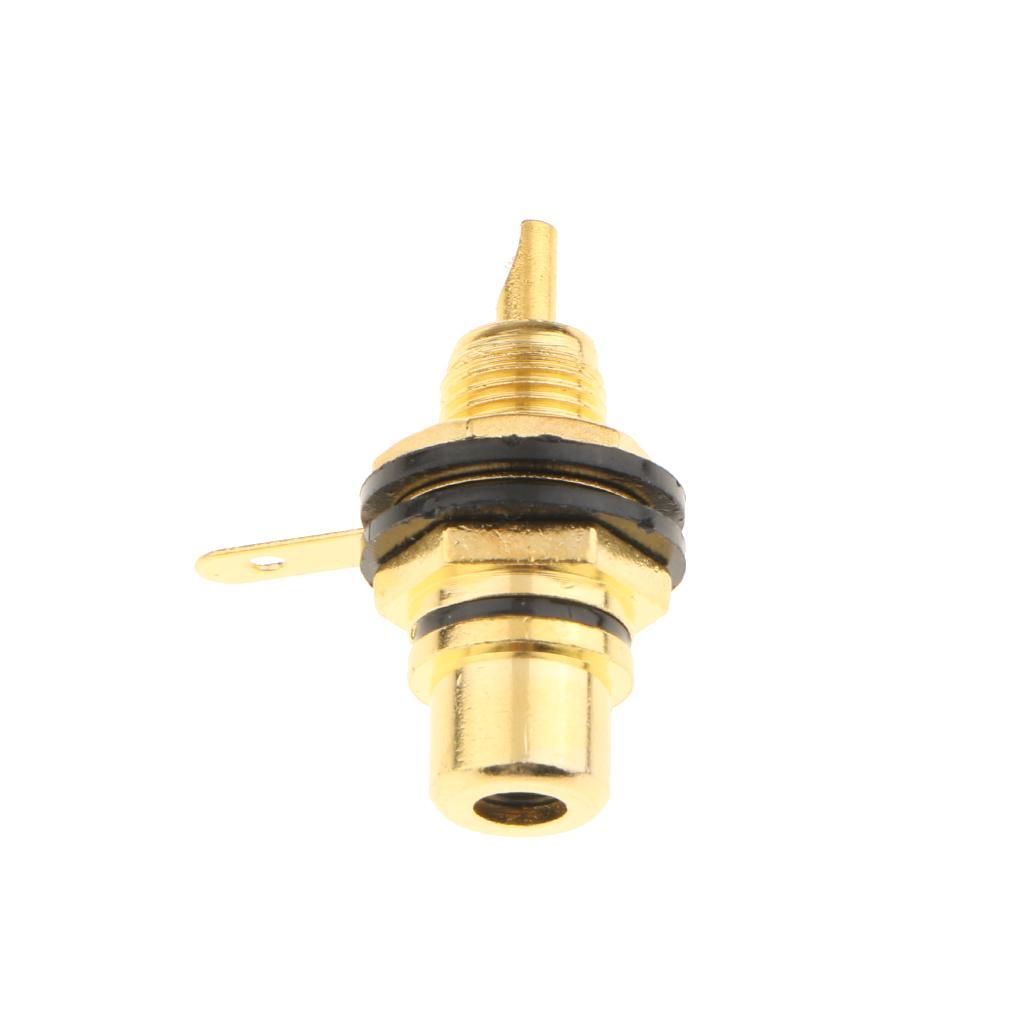 2Pcs RCA Jack Plug Socket Audio Video Female Cable Connectors Adapter -Black