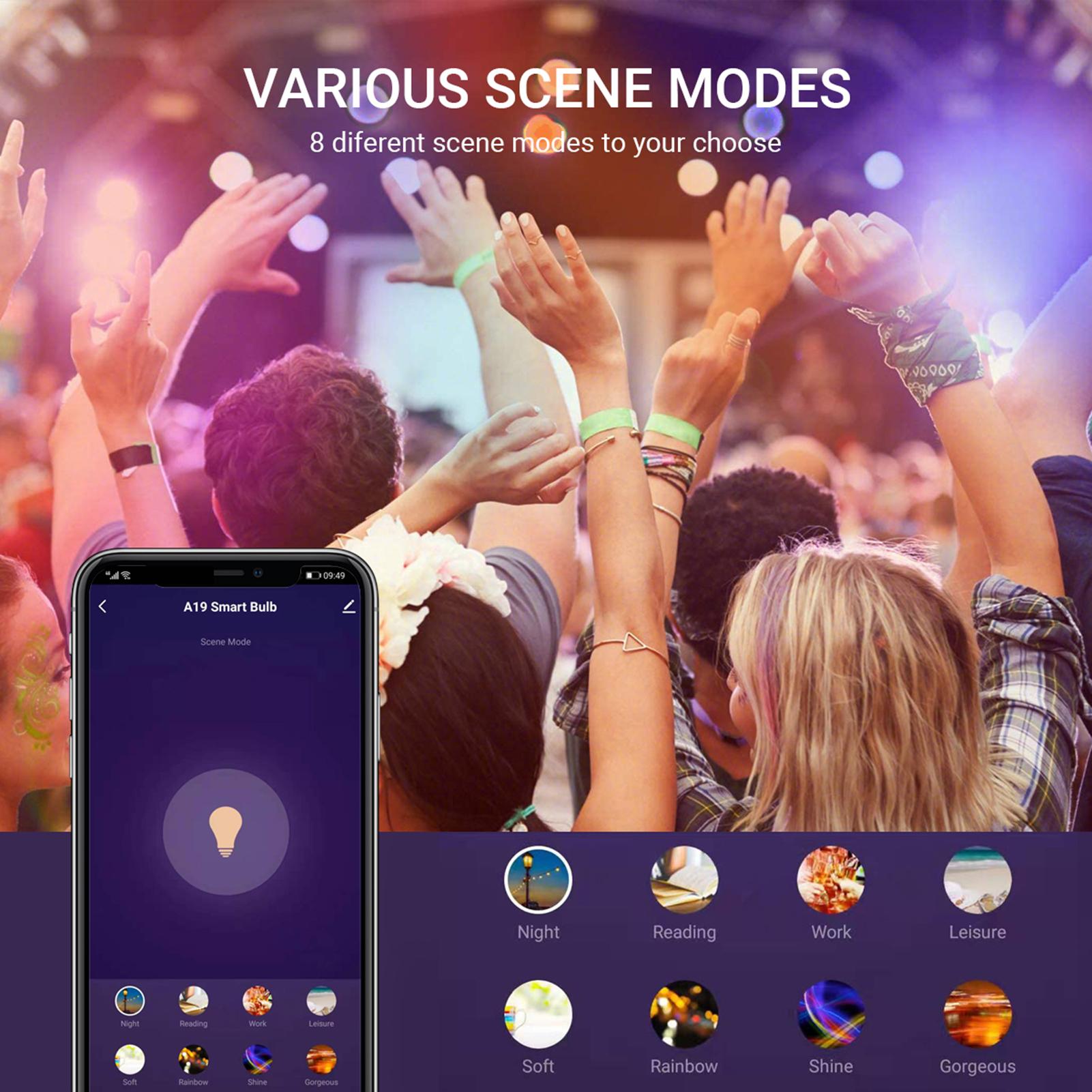 Bóng Đèn Thông Minh Wifi 3W 2700K-6500K A19-02/Rgb Sử Dụng App Smartlife/Tuya Điều Khiển Qua Điện Thoại/Giọng Nói