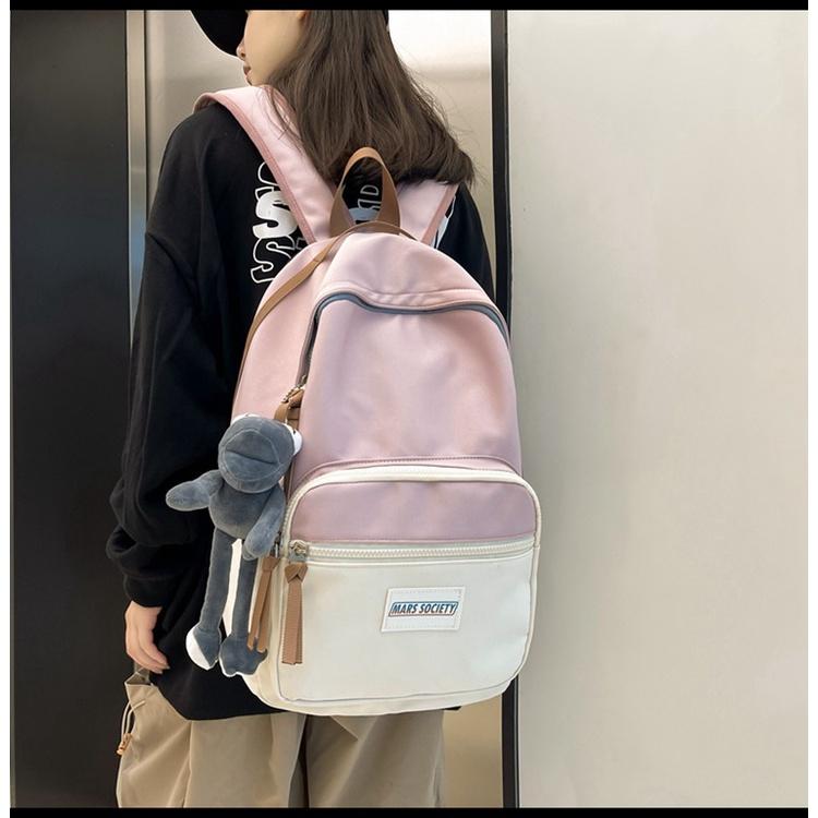 Balo nam nữ ulzzang đi học ba ngăn phối màu BAG U PK328