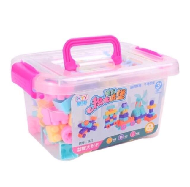 Bộ ghép hình 100 chi tiết - Đồ chơi trẻ em xếp hình lắp ráp an toàn thông minh cho bé