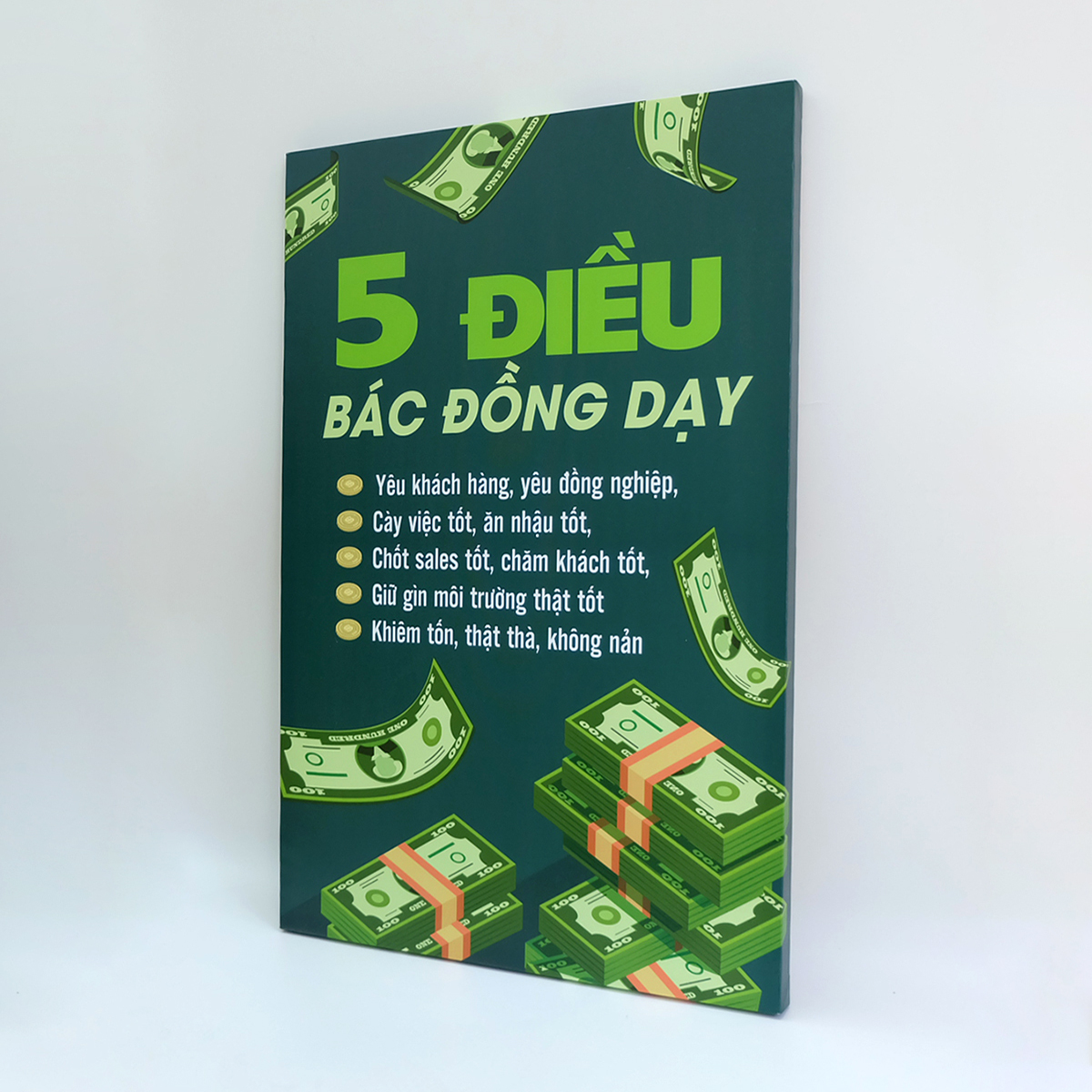 Tranh slogan canvas tạo động lực [trang trí văn phòng] OFV112 5 điều bác đồng dạy Cocopic