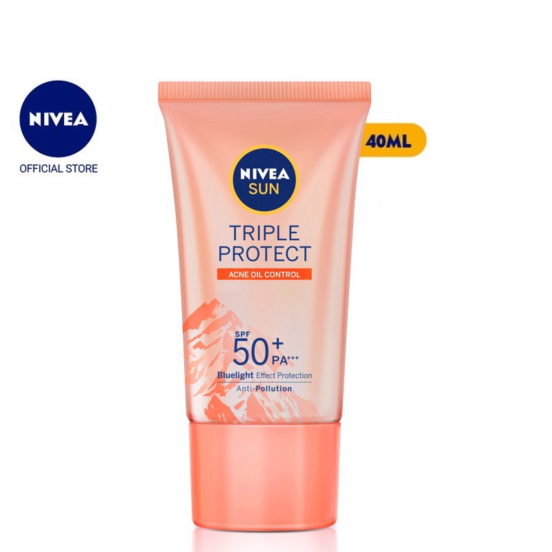 Kem Chống Nắng Dưỡng Da Kiểm Soát Nhờn Mụn Niveasun Triple Protect Acne Oil Control Spf50+ Pa+++ 40Ml - 85545