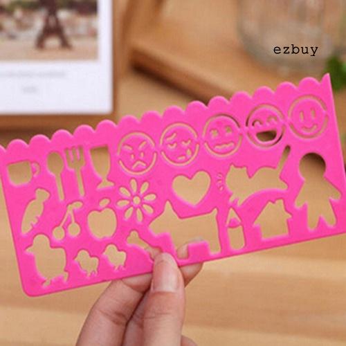 EY-4Pcs Cute Kids Graphics And Symbols Drawing Template Stencil Ruler Stationery