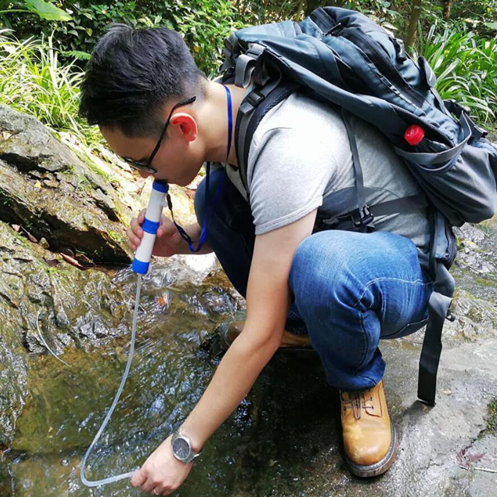 Camping Hiking Emergency Survival Water Filter Purification Straw