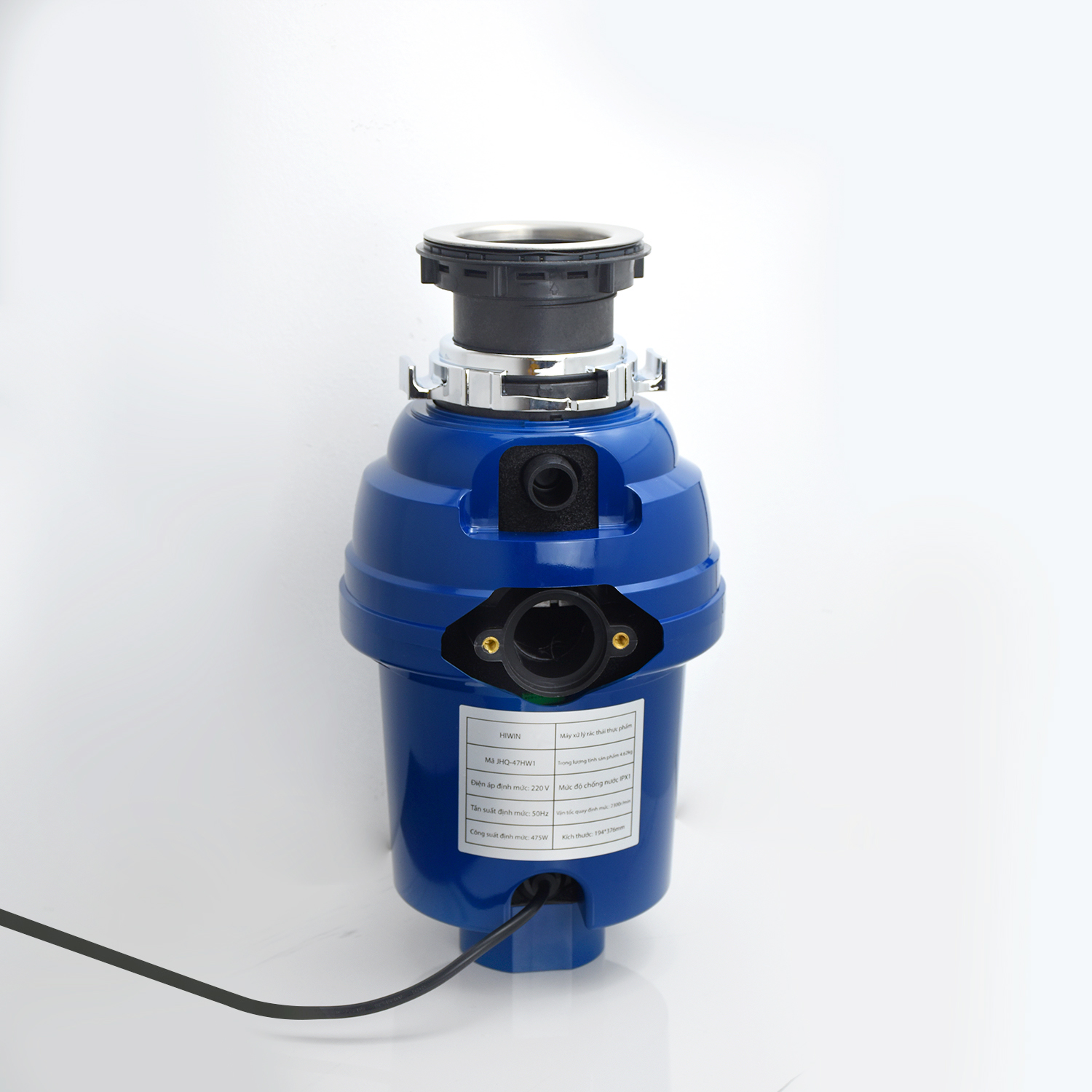 Máy xử lý rác nhà bếp thông minh Hiwin KS-1000-X475 dành cho gia đình công suất 475W kích thước 450x240x240