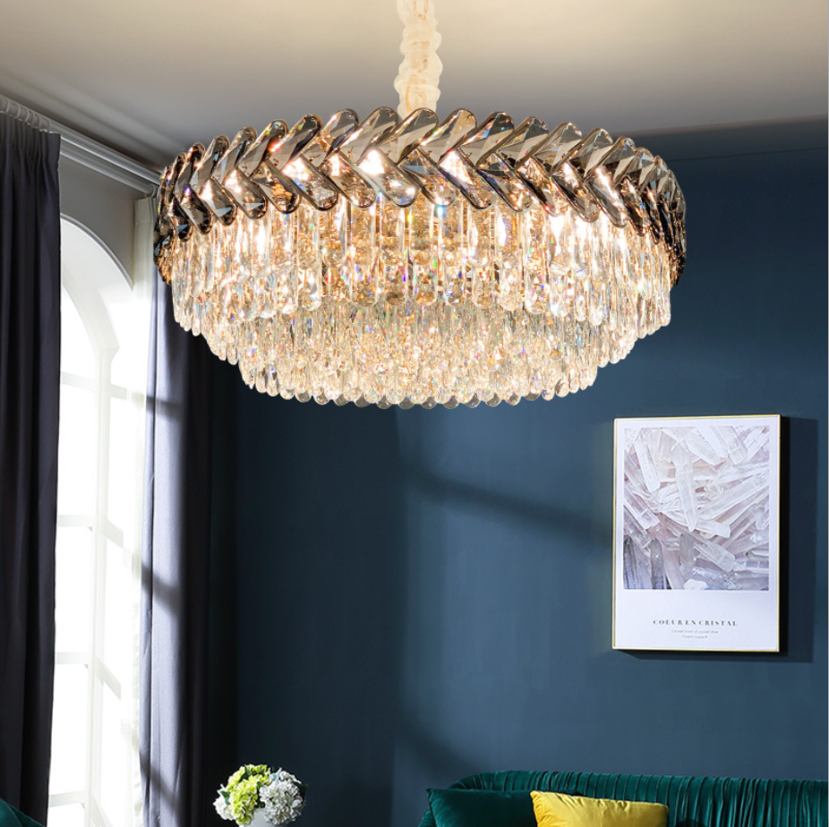 Đèn chùm DOPSKY pha lê cao cấp, 3 màu ánh sáng hiện đại, trang trí nội thất sang trọng