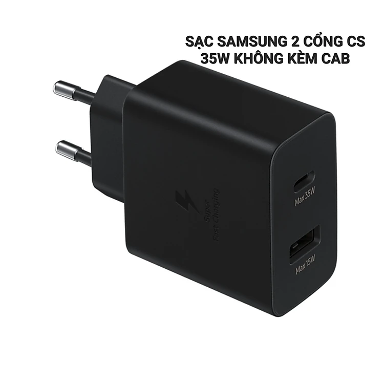 Củ Adapter Sạc Nhanh Samsung 35W 2 cổng Type-C và USB-A EP-TA220 - Hàng Chính Hãng