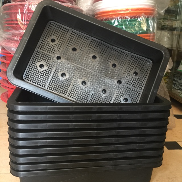 Combo 10 Khay Nhựa Trồng Rau Kích Thước 65 x 42 x 16 cm