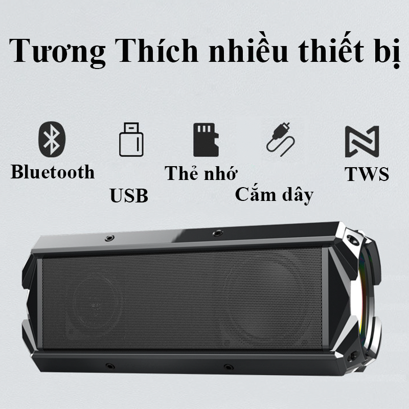 Loa Nghe Nhạc Bluetooth Công Suất 100W Dung Lượng Pin 10400mAh Kết nối Bluetooth, USB, Thẻ nhớ, Line in 3.5mm, Chíp DSP khuyếch đại âm thanh cao cấp, Kết nối đôi lên 200W Sạc nhanh Type C - Hàng Chính Hãng PKCB