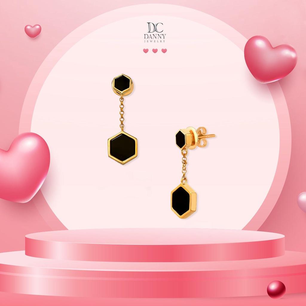 Bông Tai Nữ Danny Jewelry Bạc 925 Hình Lục Giác Xi Vàng 18k BT0042