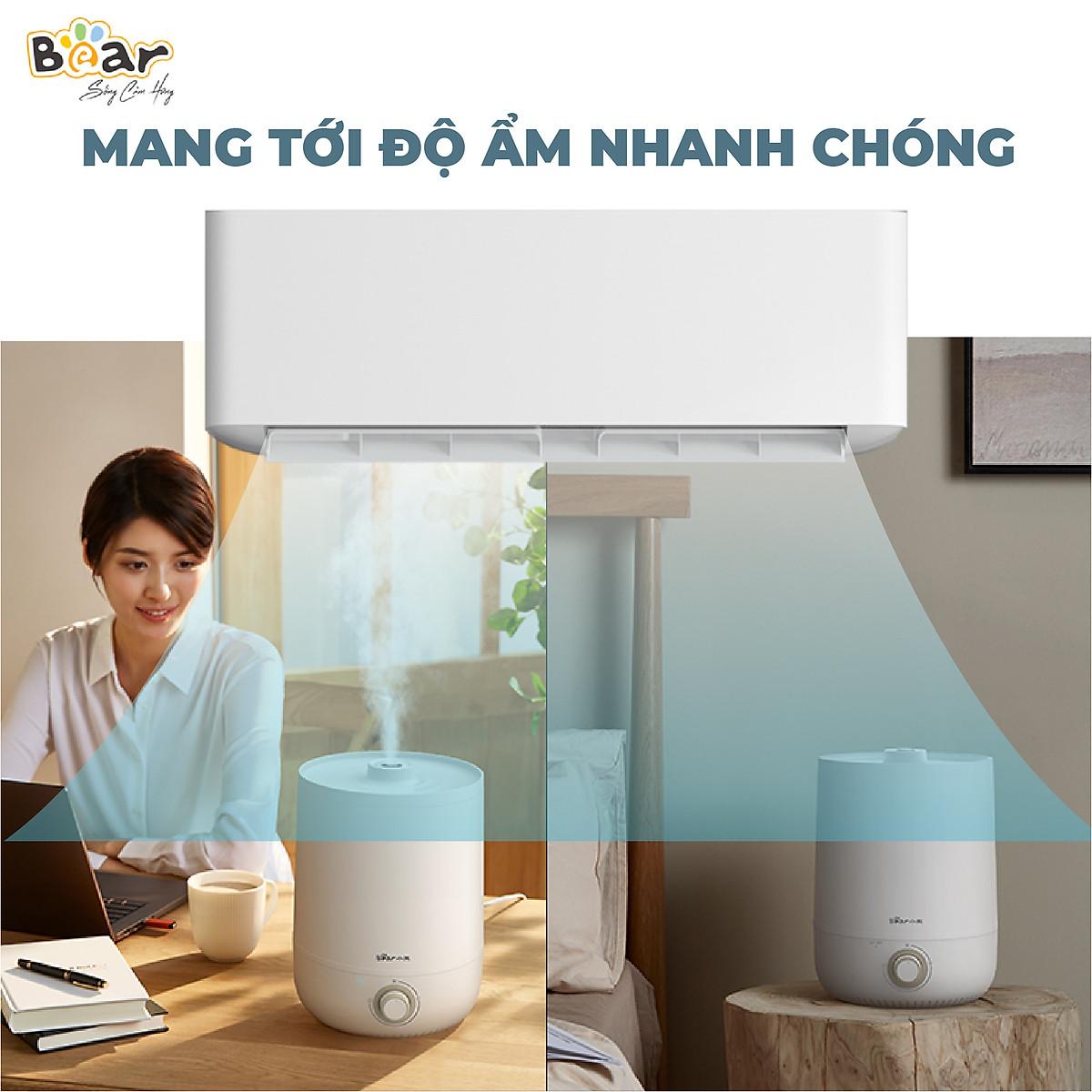 Máy Phun Sương Tạo Ẩm Bear Bộ Lọc Ion Bạc Diệt Khuẩn JSQ-C45U1 - Hàng chính hãng