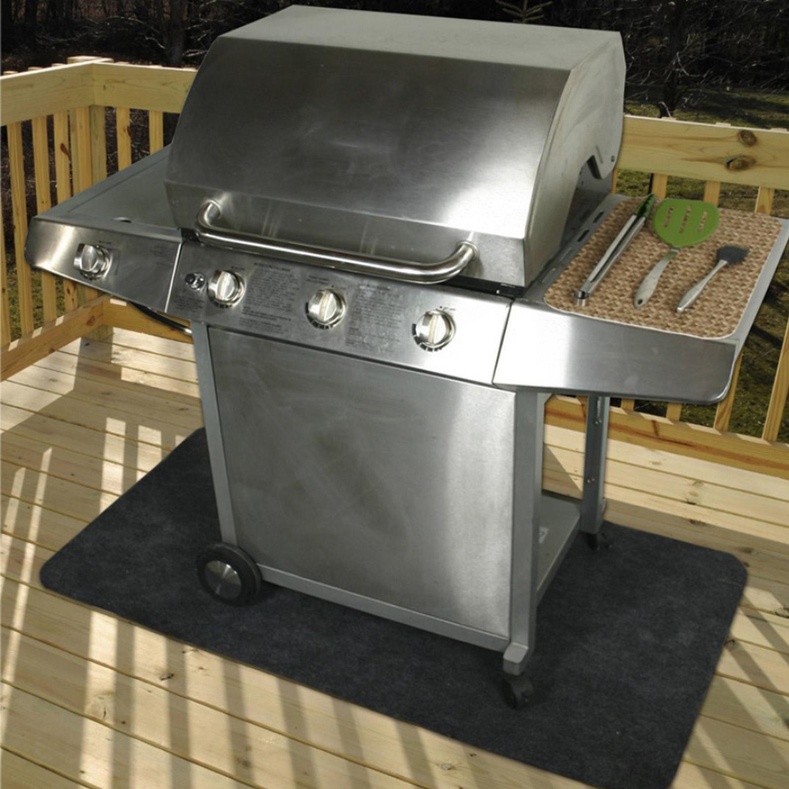 Lớp lót Fireproof ngoài trời màu đen tái sử dụng có thể chịu nhiệt độ cao dùng để kê lò BBQ, cắm trại ngoài trời